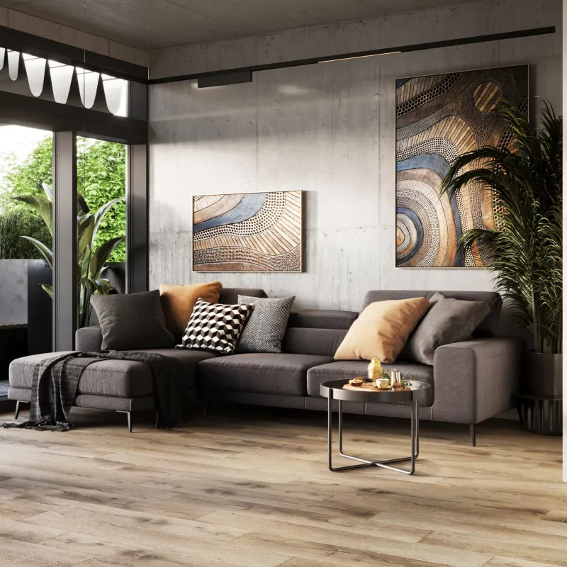 Virtus SPC Tiger Eye Wymiary: 6 x 182 x 1180 mm Doussie (Fertig Parkiet) Olejowosk, Szczotkowanie, Fazowanie V4 Wymiary: 490x70x14,5/3,0(+/-0,5) mm