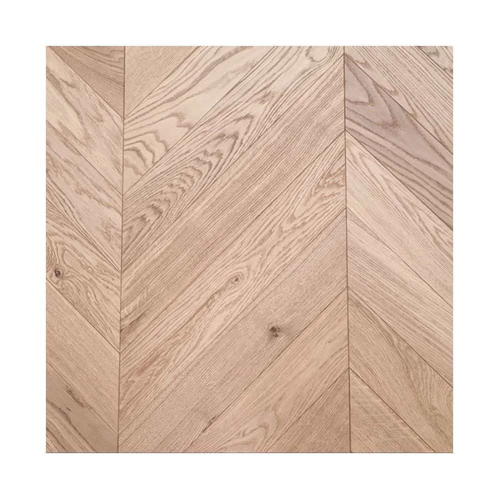 Dąb Eco (Chevron – jodełka francuska) Olejowosk, Szczotkowanie, Fazowanie V4 Wymiary: 510x90x10,5/2,5(+/-0,5) mm