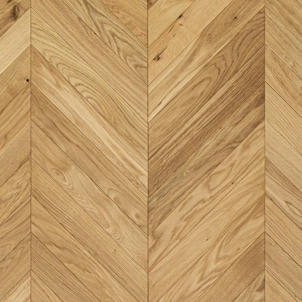Dąb Eco (Chevron – jodełka francuska) Olejowosk, Szczotkowanie, Fazowanie V4 Wymiary: 405x65x10,5/2,5(+/-0,5) mm