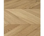 Dąb Porcelain (Chevron – jodełka francuska) Olejowosk, Szczotkowanie, Fazowanie V4 Wymiary: 405x60x10,5/2,5(+/-0,5) mm