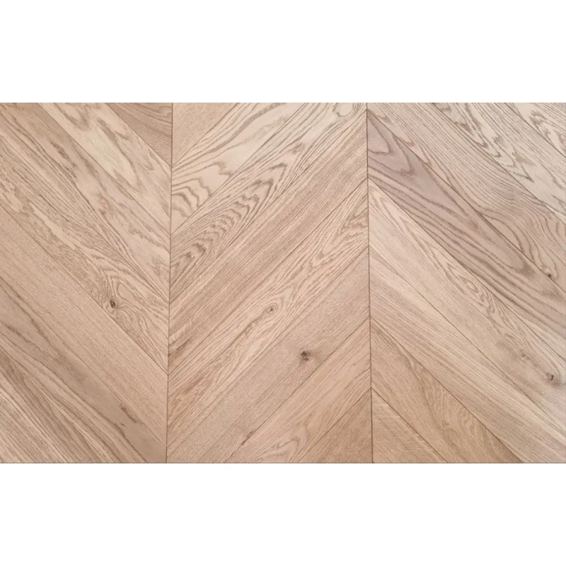 Dąb Eco (Chevron – jodełka francuska) Olejowosk, Szczotkowanie, Fazowanie V4 Wymiary: 510x90x10,5/2,5(+/-0,5) mm