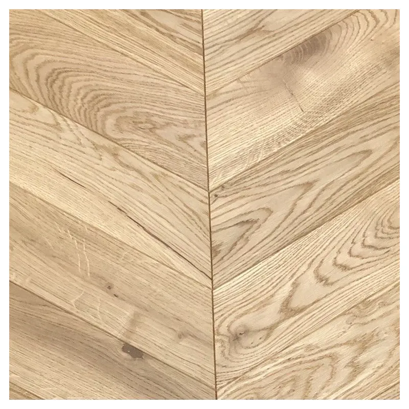 Dąb Classic (Chevron – jodełka francuska) Szczotkowanie, Fazowanie V4, Lakier matowy Wymiary: 420x88x10,5/2,5(+/-0,5) mm