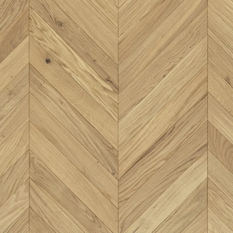 Dąb Porcelain (Chevron – jodełka francuska) Olejowosk, Szczotkowanie, Fazowanie V4 Wymiary: 405x60x10,5/2,5(+/-0,5) mm