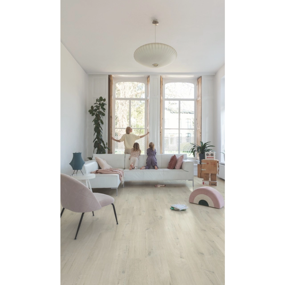 Panel Winylowy Quick Step Ze Zintegrowanym Podkładem Alpha Bloom Dąb Bawełniany Biało-Rumiany AVMPU40200